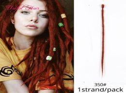 Dreads Extensions Cheveux Dreadlocks 1 Pack Tressé Synthétique Pli Noir Rose Blonde Ombre Crochet Tresse Cheveux Synthétiques Full Star for1582170