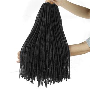 redoute les extensions de cheveux droites Sister Locs Afro Crochet Braids 18 pouces passion twist cheveux synthétiques pour femmes doux Deadlocks marley noir