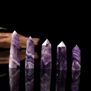 Dream Amethyst Crystal Quartz Pilier Capacité Tour Arts Ornement Mineral Healing Wands Reiki Natural Energy Stone Stone Transport Gas