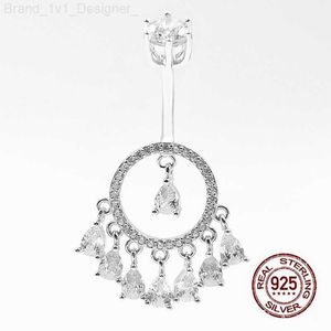 Dream Catcher Belly Ring for Women Circón Pendiente Tassel Percado del ombligo 925 Button de plata esterlina Anillo Body Jewellry L230808