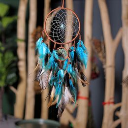 Dream Catcher Wind Chimes Art Home Craft Dreamcatcher Ornament Hanging Slaapkamer Decoratie Geschenk handgemaakte veer 220512