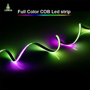 24V Dream Color LED COB Strip Lights WS2811 16.4ft/5m 720leds/M CRI90 Bright Flexible LED -tape 12 mm met WiFi Bluetooth Music Sync 24Keys Remote Controller en Adapter