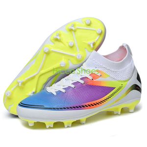 Dream Color High Top AG TF botas de fútbol mujeres hombres zapatos de fútbol profesionales jóvenes gradiente Color zapatos de entrenamiento tacos