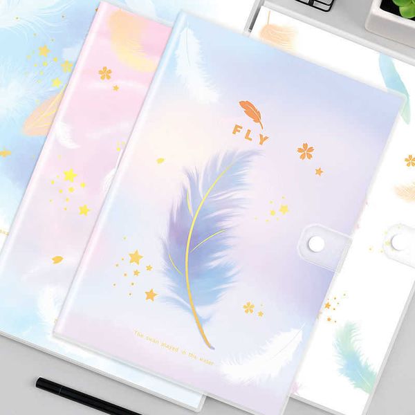 Dream FeatherA5 impermeable PU cubierta cuaderno lindo planificadores nota libro diario diarios Bloc de notas papelería útiles escolares