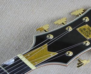 Dream Guitar Black Falcon G6120 Semi Hollow Body Jazz Electric Guitar Gold Body Body Binding Ebony Fingerbaord Bigs Tremolo B7413528