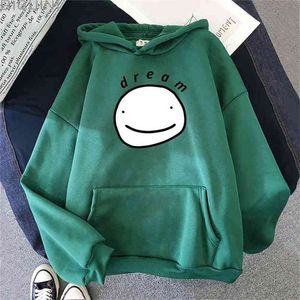 Dream Hoodie Anime Pullover Sweatshirts Unisex Streetwear Heren Katoen Punk Kleding Lente / Winter Harajuku Vrouwen WRR Zwart 12 210728