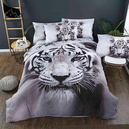 Dream NS 3d Animal Tiger Liberding Set Super King / California Quilt Set Lise Lits Kussensloop Room Home Textiles PN001