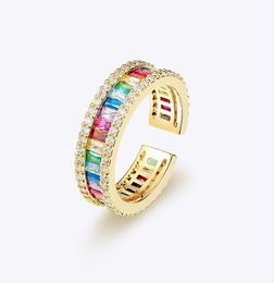 Dream Rainbow Open Ring Female verstelbaar Premium sense Light Luxury Ring Full Star couple ring AAAAA1