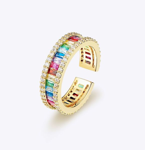 Dream Rainbow Open Ring Femme réglable Premium Sens Light Luxury Ring Full Star Couple Ring AAAAA