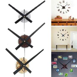 Dreamburgh Horloge murale 3D créative engrenage en bois horloge à monter soi-même mécanisme de mouvement à quartz ensemble de réparation 3 couleurs Kit de décoration intérieure pièces outil H1286M