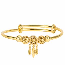 Dreamcatcher Feather Quasten -Charmalme Armband für Frauen Mode Armreif Schmuck Accessoires Sand Gold Armbänder Armreifen sich