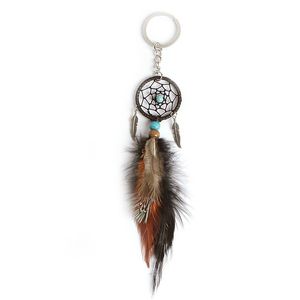 Dreamcatcher porte-clés pendentif créatif plume gland porte-clés artisanat porte-clés voiture sac décoration porte-clés