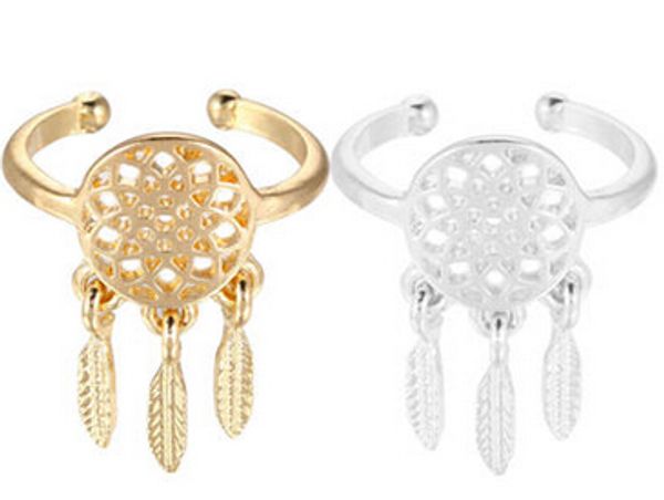 Bagues Dreamcatcher pour femmes, couleur argent et or, bagues de style indien, accessoires de bijoux mignons, cadeau de noël, vente en gros, DHL