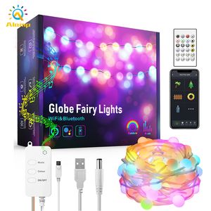 DreamColor LED String Lights 16.4FT 32.8ft Waterdichte WiFi RGB Strip Licht USB Powered Music Sync Fairy Christmas Thuis Bruiloft Decoratie