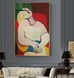 Dromende vrouw van Picasso abstracte canvas schilderijen reproducties impressionistische kunst aan de muur posters en print voor woonkamer decor1250245