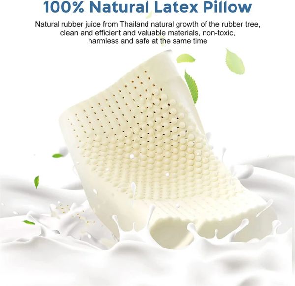 DreamReal Natural Latex Pillow Retalalial Neck Protect Vertebrae Health Care Orthopedic Oreiller 40 * 60 30 * 50 Massage Oreiller