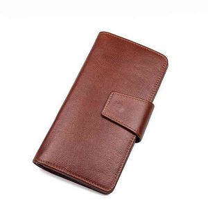 Dreamtop DTC292 portefeuille long en cuir marron café sac à main en gros portefeuille d'embrayage pour hommes