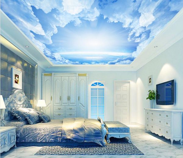 cielo de ensueño cielo azul nubes blancas murales del techo ceiling3d Europea wallpaper