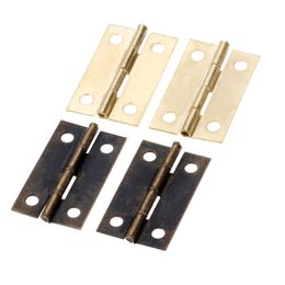 Dreld 10pcs mini tiroir d'armoire Hinges de porte de porte antique 4 trous Boîtes de bijoux charnières décoratives pour meuble matériel 30 * 18 mm