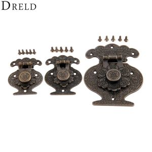 Dreld 1pc Antique de madera de madera Finware de cierre de pestillo Hardware Vintage Decorativo Hebilla de bloqueo de bloqueo para joyas Cajón de madera