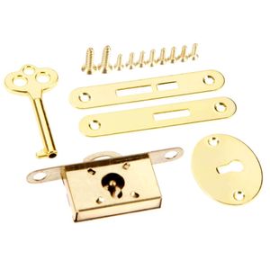 DRELD GOUD Klassieke Lock Lade Kabinet Garderobe Kastdeur Deur Zinklegering Lock Antieke Meubels Teller Lade Sloten met Sleutel