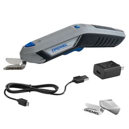 Dremel Ciseaux électriques sans fil 4 V avec batterie rechargeable USB, deux lames – Idéal pour couper le carton, le tissu et le papier, HSSC-01