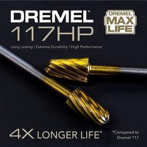 Dremel Max Life 117HP Tallado de alto rendimiento Accesorios de herramientas giratorias 1/4 