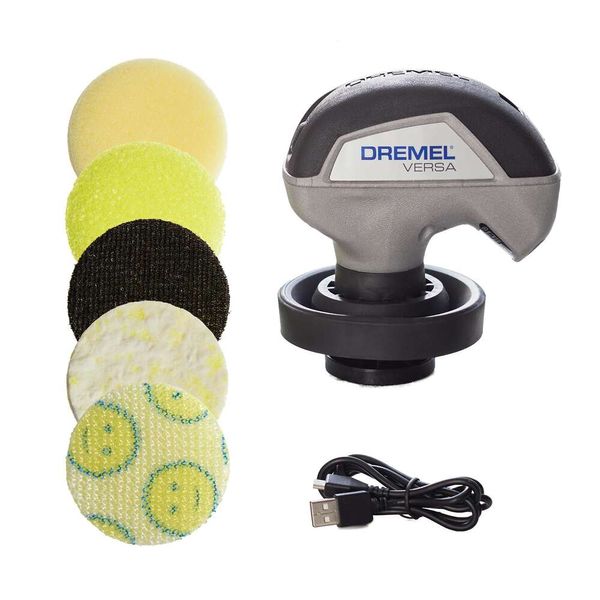 Dremel Versa Power Scrubber Kit avec 5 tampons éponge Scrub Daddy – Épurateur électrique sans fil étanche, haute vitesse, nettoyage multi-surfaces pour cuisine,