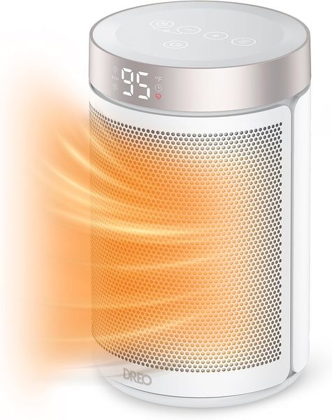 Dreo Space Heater, radiateur électrique portable d'intérieur avec thermostat, affichage numérique, minuterie 1-12H, mode éco et mode ventilateur, céramique PTC 1500 W pour un chauffage rapide et sûr