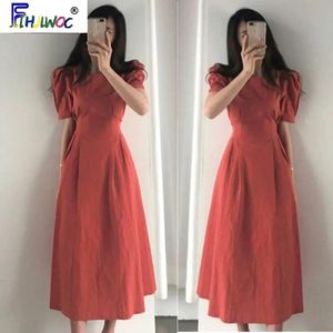 Robe 2020 Longes robes d'été Nouveau design Femmes flhjlwoc style japonais coréen mignon noix papillon mélange rouge blanc vintage robe 4922