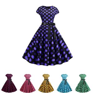 Jurk 2023 Polka Dot Print Zomerjurken Vintage Vrouwen Jaren 50 60 Swing Rockabilly Jurk Pinup Gewaad Femme Casual Kantoor Party vestidos