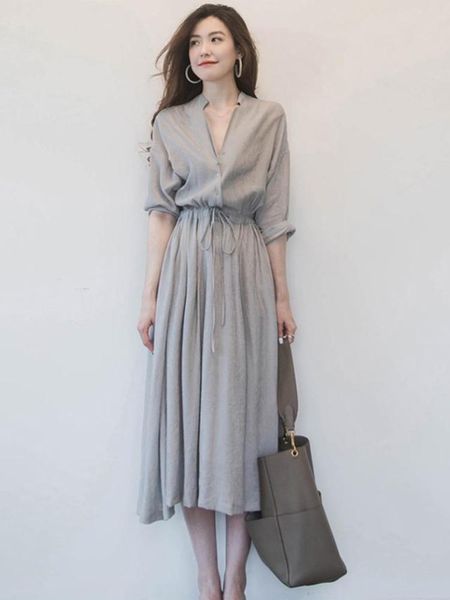 Vestido 2023 moda de verano ropa de maternidad suelta cordón en la cintura vestido de mujer embarazada dulce ropa de embarazo vestidos de estilo coreano