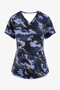 Robe 2023 mode femme Manches Courtes Col Haut Uniforme De Travail Chemise Chemise Mignon Papillon Imprimé Soins Infirmiers Gommage Haut T-shirt Décontracté