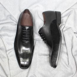 Habiller 5586 en cuir authentique en cuir masculin mâle mâle oxfords classique lacet up Business Wedding fête chaussures formelles pour hommes