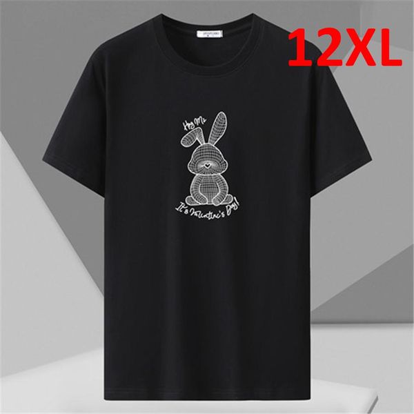 Robe 9 couleurs été t-shirts hommes grande taille 10xl 12xl t-shirt décontracté à manches courtes hauts t-shirts homme coton t-shirt grande taille 12xl noir rouge