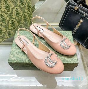 Dress Ballet Flats Designer Women Mary Jane Sandalen Patent Leather Single Comfort Loafers Slides Round Girls Shoes