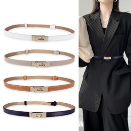 Ceinture habillée pour femmes Designer étroites ceintures de luxe silencieuses orange noir simple et gracieux ceinture pour robes minces petite boucle en métal en cuir lisse concepteur ceinture h15