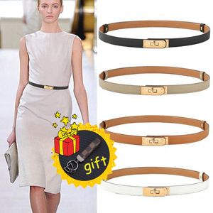 Ceinture de robe femme designer étroite et silencieuse ceintures de mode de luxe orange noir simple ceinture gracieuse pour robes mince petite boucle en métal ceinture de créateur en cuir lisse