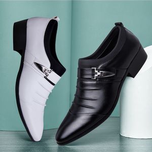 Jurk Black 752 Classic Slip On Leather Plus Size Point Toe Business Casual Men Formal Shoes For Wedding 230718 Mal 632