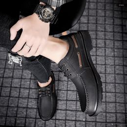 Vestido Casual 206 Zapatos deportivos Hombres Hombre Verano Cuero negro Moda Zapato plano para hombre Zapatillas de deporte para hombre para botas S