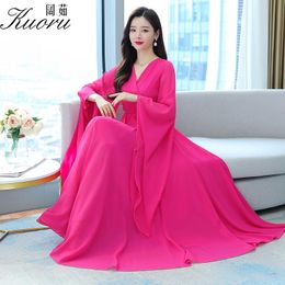 Kleed Chiffon White Beach Dress Summer Dessen voor vrouwen 2022 Maxi Fashion Red Elegant Long Sleeve prom feestjurken Tunieken bruiloft