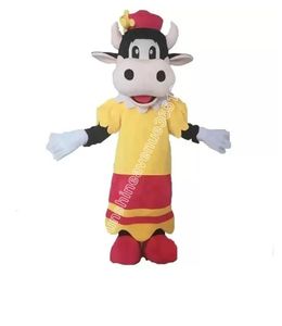 Robe vache mascotte Costume haut dessin animé thème personnage carnaval unisexe adultes taille noël fête d'anniversaire tenue de plein air costume