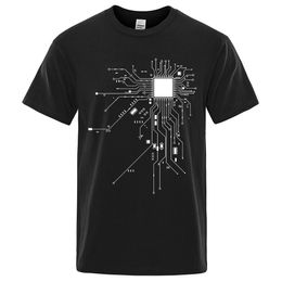 Jurk Cpu Processor Circuit Diagram T-shirt Mannen Zomer Katoenen T-shirt Mannen Grappig Tops Fashion Tees Homme Merk unisex Kleding C99