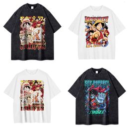 Jurk ontwerper heren t -shirts aap d luffy t -shirt streetwear vintage gewassen anime een stuk zomer haruku korte mouw extra grote tops haikyuu tees mrumt haikyuuuu