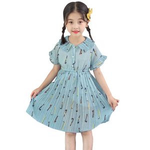 Robe fille rayé enfants fête es pour filles été mousseline de soie enfants adolescents vêtements pour enfants 6 8 10 12 14 210528