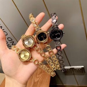 Jurk Gold Lady Watches Top Brand Luxury dames polshorloges roestvrijstalen band 30 mm wijzerplaat diamanten horloge voor dames moeders 253V