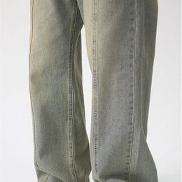 Vestido Iefb Ropa para hombres Primavera Nuevos pantalones de mezclilla Pantalones rectos de tierra Moda American High Street 2023 Jeans de pierna ancha Vintage 9a7445