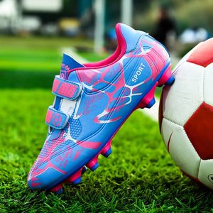 Kleed Kids Indoor Hook Loop Soccer Cleats Boys Long Spike Futsal Shoes Children Football Sneaker Botas de 231116