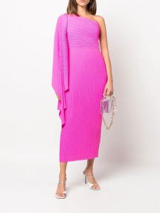 Jurk Miyake Geplooide 2023 vestido vrouwen jurk Londen ontwerper effen kleur asymmetrie een schouder vliegende mouw avondjurk prom gewaad