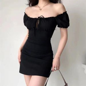 Vestido nuevo minivestido de moda para mujer, vestido negro dulce de verano, elegante e informal Y2k, Vestidos ajustados sexis para fiesta, ropa de calle 2024